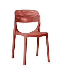 WestinTrends 3-Piece Round Metal Bistro Dining Table Set And Stackable Resin Patio Side Chairs