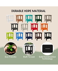 WestinTrends 2-Tier Outdoor Hdpe Modern Adirondack Square Patio Side Table