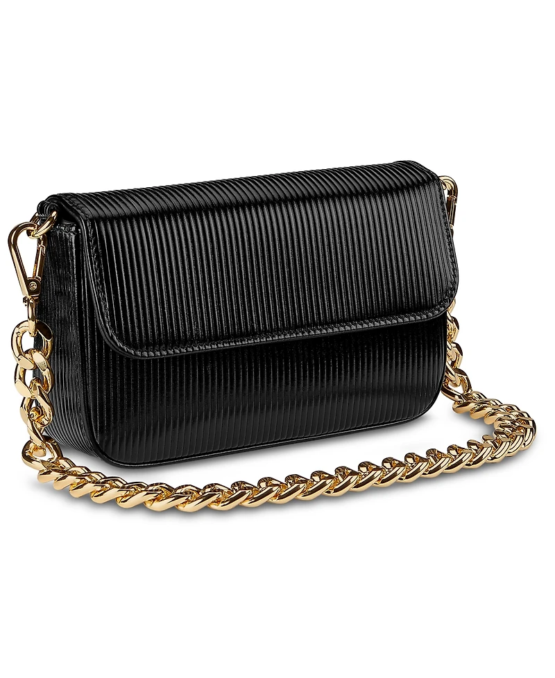 GiGi New York Twiggy Embossed Stripe Leather Shoulder Bag