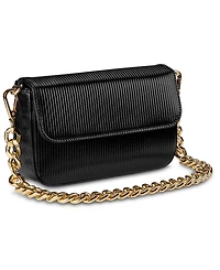 GiGi New York Twiggy Embossed Stripe Leather Shoulder Bag