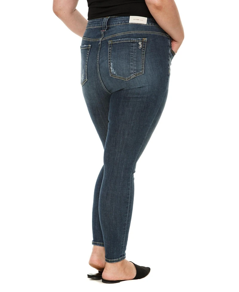 Slink Jeans Women's Denim Mid Rise Ankle Skinny 29" inseam - Sofia