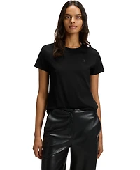 Boss by Hugo Women's Slim-Fit Mercerised-Cotton T-Shirt