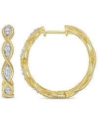 Macy's White Diamond Earrings (1/4 ct. t.w.) in 14k Yellow Gold