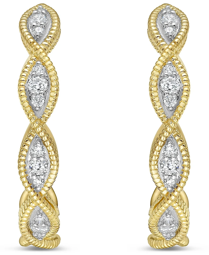 Macy's White Diamond Earrings (1/4 ct. t.w.) in 14k Yellow Gold