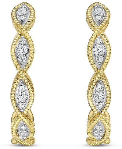 Macy's White Diamond Earrings (1/4 ct. t.w.) in 14k Yellow Gold