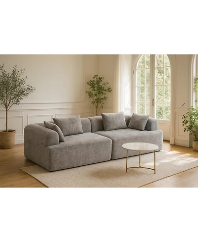 Streamdale Furniture Streamdale Full-Foam Modular Sofa, 96" Boucle 2-Piece Sectional with Rounded Arms