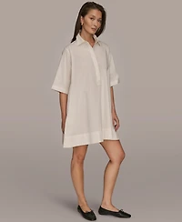 Donna Karan Weekend Women's Elbow-Sleeve Hidden Placket Dress