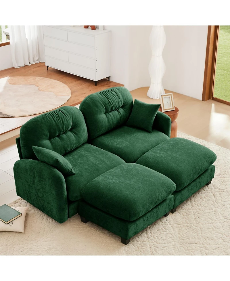 Streamdale Furniture Streamdale Cloud Sectional Couch - Premium Chenille, Tufted, High-Density Foam, Green
