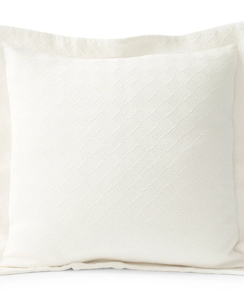 Lands' End Basketweave Cotton Matelasse Pillow Sham