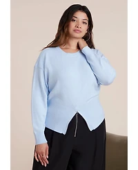 Eloquii Women's Zipper Hem Sweater