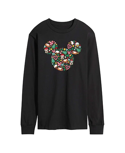 Airwaves Men's Disney Mickey Silhouette Christmas Long-Sleeve Graphic T-Shirt