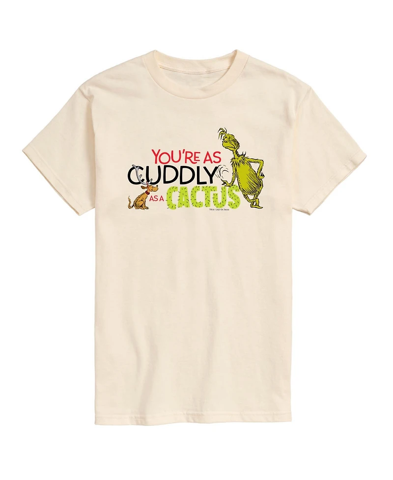 Airwaves Men's The Grinch Cuddly As A Cactus Graphic Short-Sleeve T-Shirt