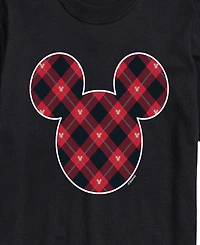 Airwaves Disney Mickey Ears Plaid Men's Short-Sleeve Graphic T-Shirt