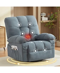 Streamdale Furniture Streamdale Massage Swivel Recliner Chair with Vibration, Heating, Usb Port