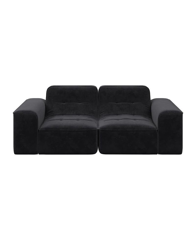 Streamdale Modern Modular Sectional Sofa - Black/Grey Chenille Fabric