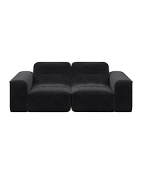 Streamdale Modern Modular Sectional Sofa - Black/Grey Chenille Fabric