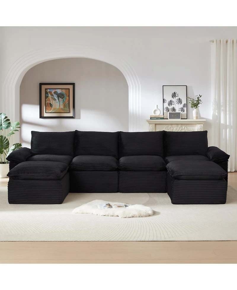 Streamdale Furniture Streamdale Modern corduroy cloud sofa