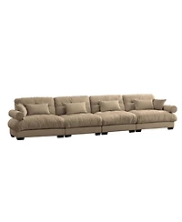 Streamdale Furniture Streamdale Super Comfort Oversized Modular Velvet Sectional Sofa Couch with Ottoman