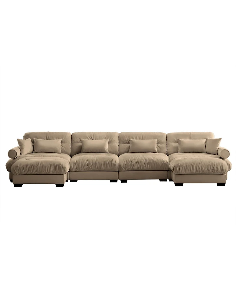 Streamdale Furniture Streamdale U-Shaped Sectional Sofa Cloud Couch with Movable Ottomans, Convertible 4 Seater