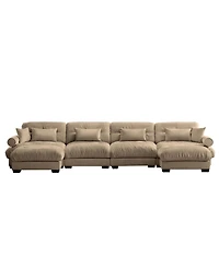 Streamdale Furniture Streamdale U-Shaped Sectional Sofa Cloud Couch with Movable Ottomans, Convertible 4 Seater
