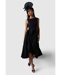 Coast Crepe Ruffle Dress With Low Back