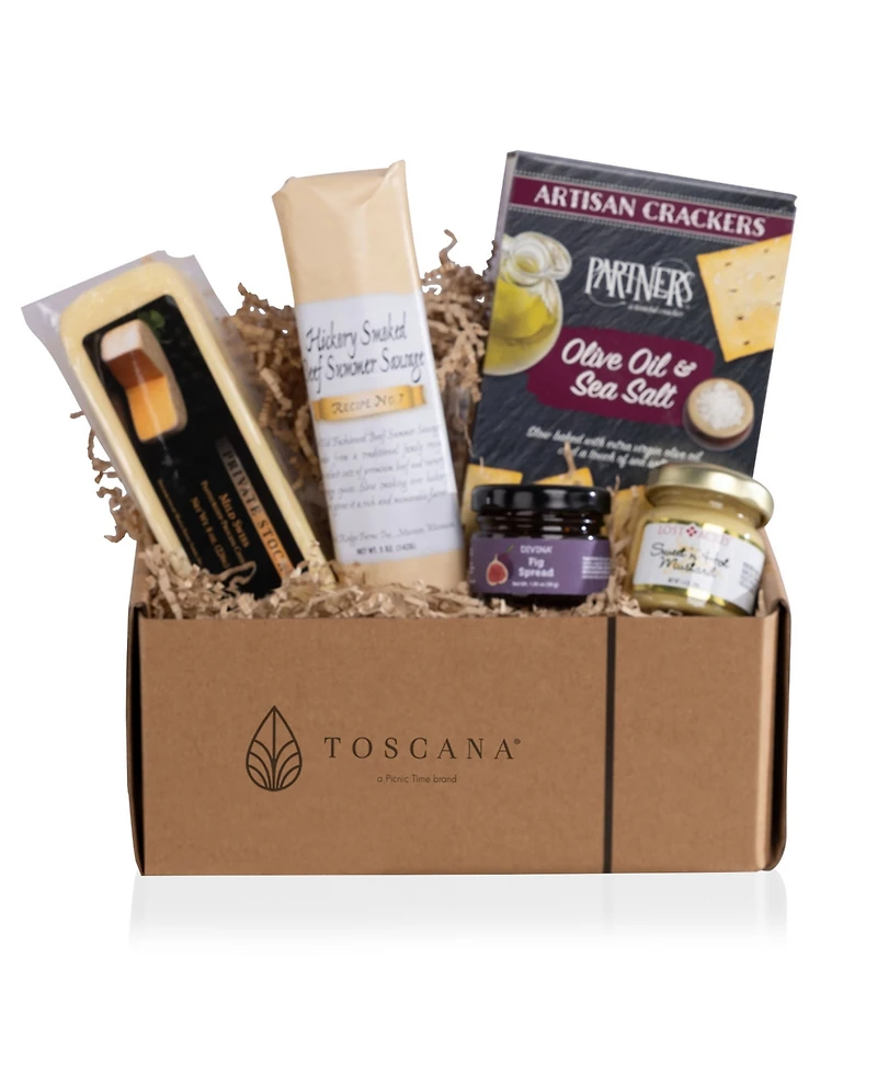 Toscana Artisan Charcuterie Board with Gourmet Gift Pack, 5-Piece