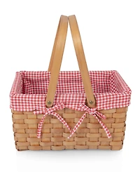 Picnic Time Farmhouse Basket with Gourmet Gift Pack, 7-Pieces