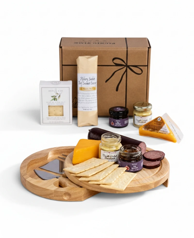 Toscana Brie Cheese Board with Gourmet Gift Pack, 5-Piece