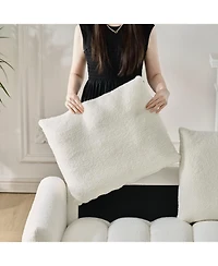 Streamdale Furniture 78" Teddy Fabric Sofa with Pillows & Solid Wood Frame