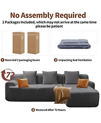 Streamdale Furniture Modern cloud sofa, modular L-shaped chaise, deep seat.