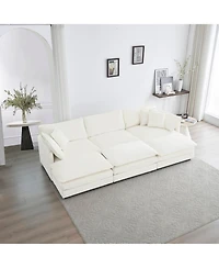 Streamdale Furniture Comfortable Deep Seat Reversible Modular 6 Seater Sectional Sofa with Ottomans & Pillows
