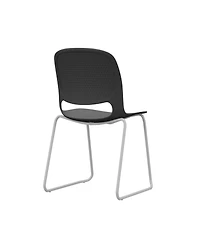 Streamdale Furniture Streamdale Modern Black Stacking Chairs Set of 4 with Ergonomic Design