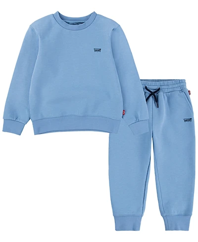 Levi's Toddler Boys 2-Piece Batwing Crewneck Top and Jogger Set
