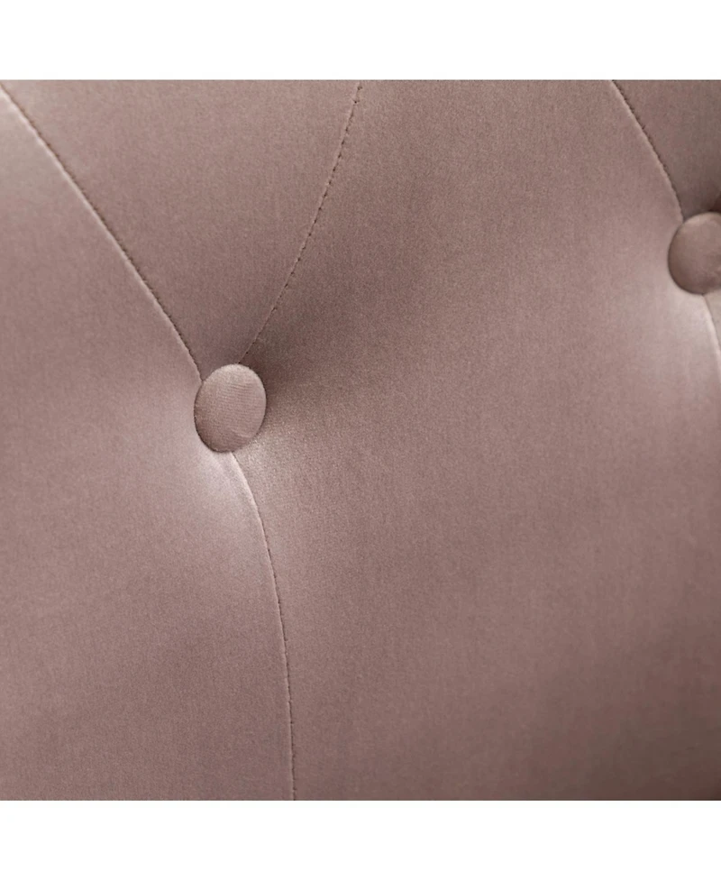 Streamdale Contemporary Silky Velvet Tufted Button Back Chair, Chocolate