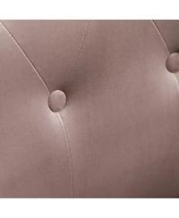 Streamdale Contemporary Silky Velvet Tufted Button Back Chair, Chocolate