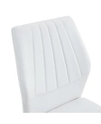 Streamdale Set of 4 Black & White Dining Chairs, Ergonomic Pu Backrest