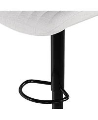 Streamdale Adjustable Swivel Bar Stools with Backrest & Soft Knit Fabric (Set of 2)