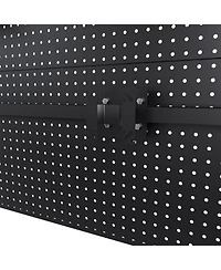Streamdale FurnitureClamp-On Desk Pegboard with Monitor Stand, 43x35 Inch Organizer, Black