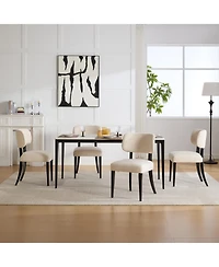 Streamdale Wooden Dining Chairs Set of 2, Modern Fabric Upholstered Kitchen Chairs