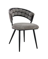 Streamdale Set of 2 Gray Velvet Dining Chairs with Black Legs