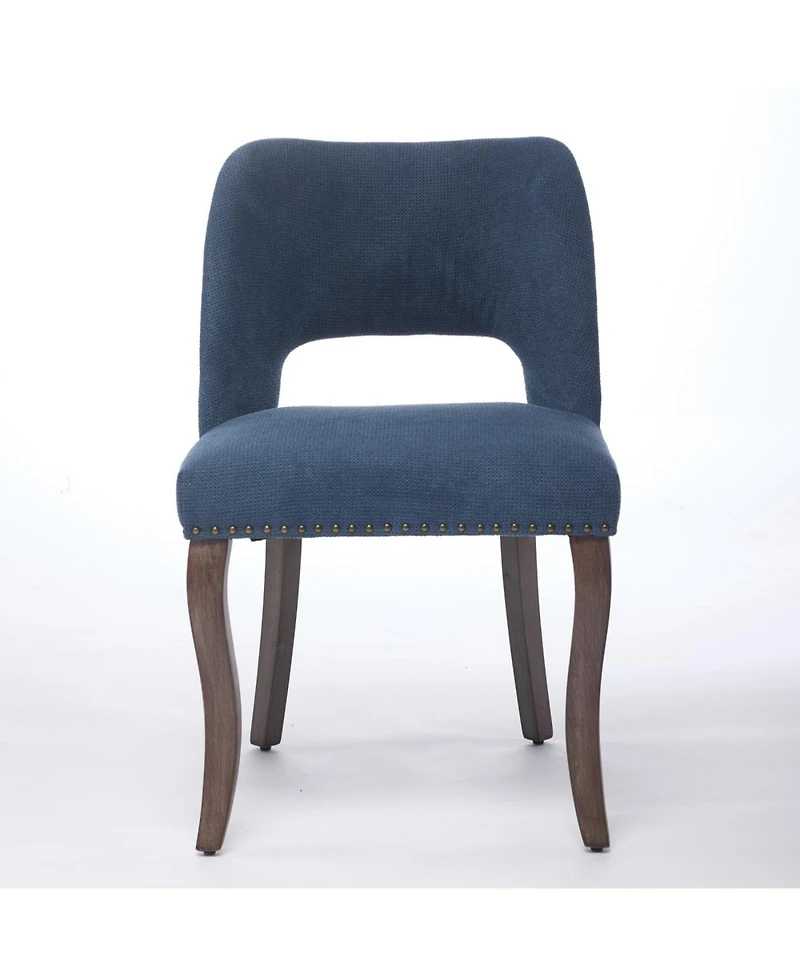 Streamdale Furniture Wooden Dining Chairs Set of 2, Modern Fabric Upholstered Kitchen Chairs