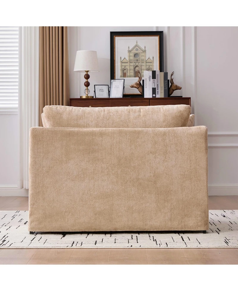 Streamdale Furniture Modern Farmhouse Performance Accent Chair with Black Metal Legs, Wheat