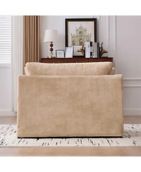 Streamdale Furniture Modern Farmhouse Performance Accent Chair with Black Metal Legs, Wheat