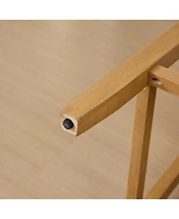 Streamdale Furniture Solid Wood Rattan-Inspired Bar Stool with Linen Cushion