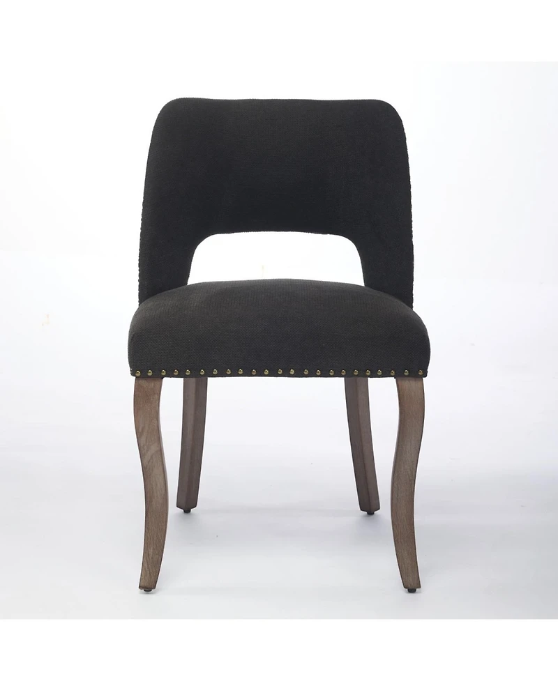 Streamdale Furniture Wooden Dining Chairs Set of 2, Modern Fabric Upholstered Kitchen Chairs