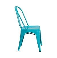 Emma+Oliver Commercial Grade 4 Pack Metal Indoor-Outdoor Stackable Chair