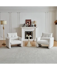 Streamdale Furniture Streamdale Modern Tufted Accent Chair with Velvet Upholstery and Lumbar Pillow