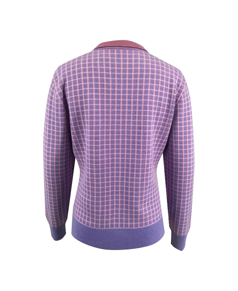 Bellemere New York Merino Tweed Pullover With Pearl Polo Collar Sweater