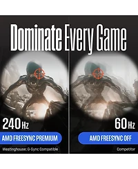 Westinghouse 32" Curved Full Hd Gaming Monitor, 165Hz, Amd FreeSync, Low Motion Blur, 1500R, 1080p, Dp & 2x Hdmi, Built-in Speakers