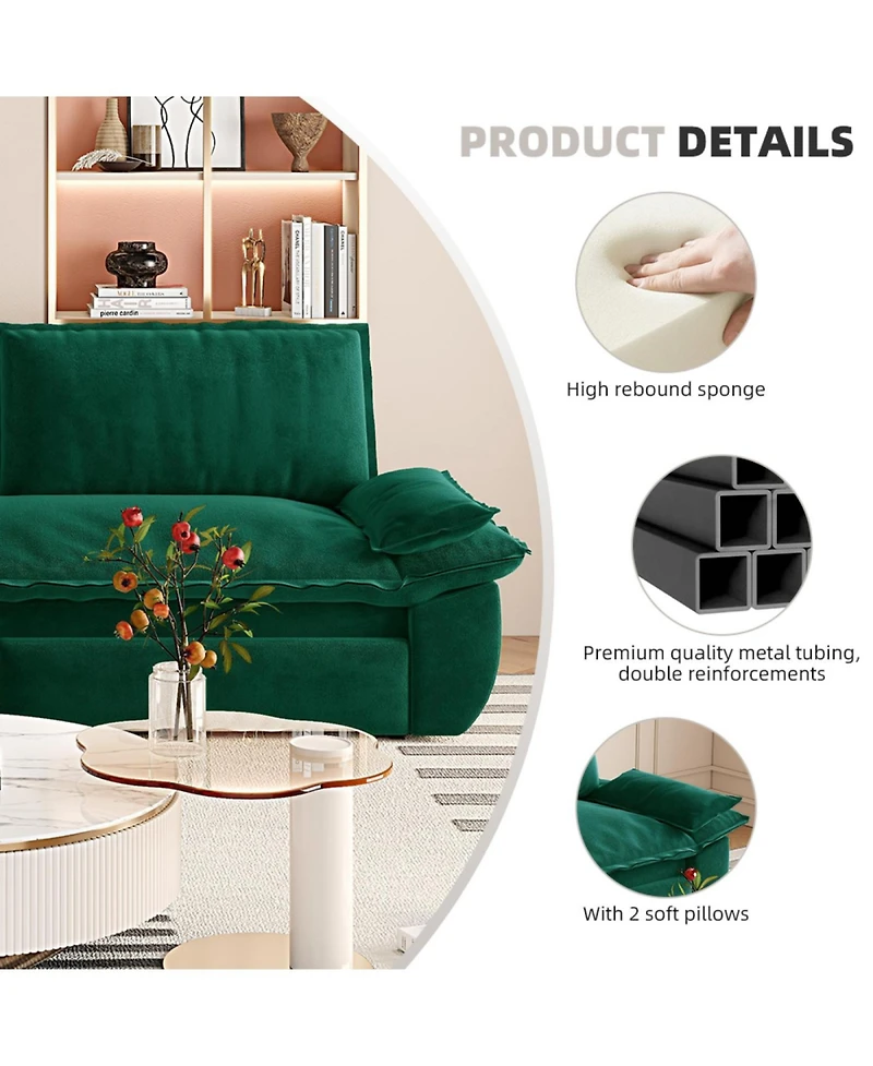 Streamdale Furniture Streamdale 73.2" Queen Pull Out Sofa Bed, 3-in-1 Convertible Sleeper Sofa,